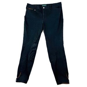 Lauren Ralph Lauren Black Twill Riding Pants Equestrian Snap Ankle Women's Sz 12